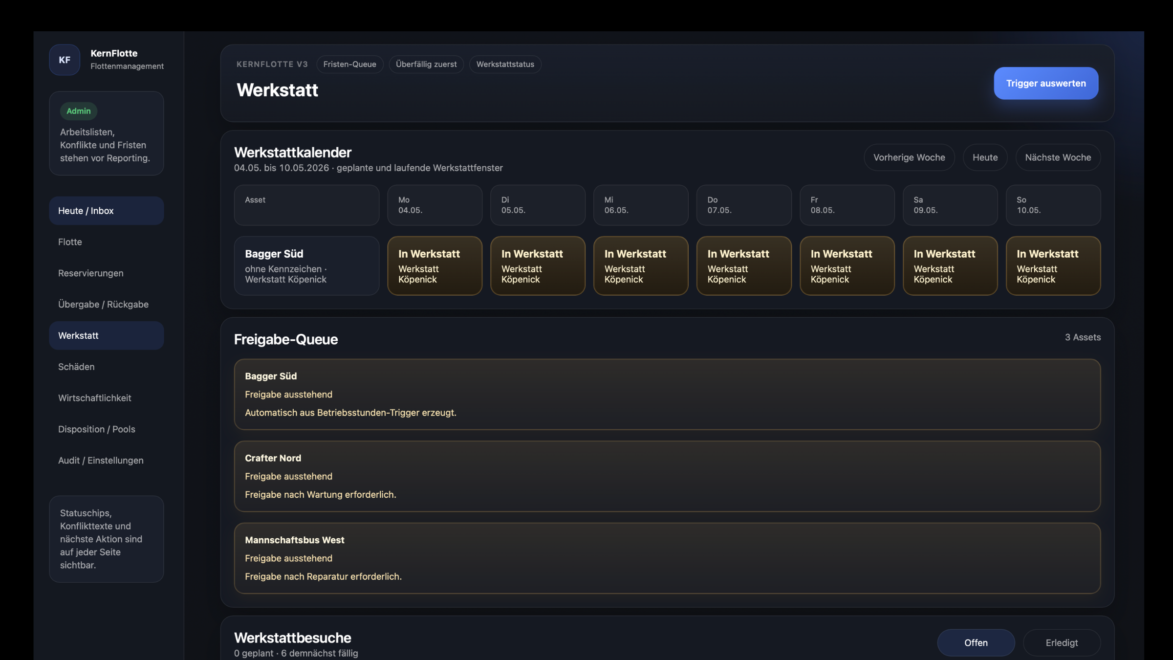 Kernlogik Live-Demo mit echter Modulansicht aus KernFlotte